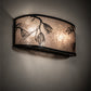 Meyda Lighting Lone Pine 20" 2-Light Textured Black Wall Sconce With Silver Mica Shade Glass