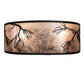 Meyda Lighting Lone Pine 20" 2-Light Textured Black Wall Sconce With Silver Mica Shade Glass