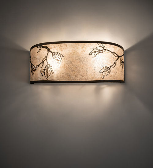 Meyda Lighting Lone Pine 20" 2-Light Tyler Bronze Vanity Light With Silver Mica Shade Glass