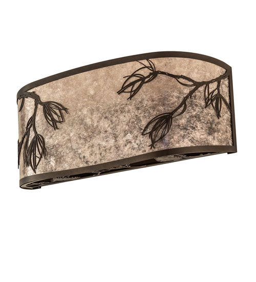 Meyda Lighting Lone Pine 20" 2-Light Tyler Bronze Vanity Light With Silver Mica Shade Glass