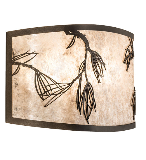 Meyda Lighting Lone Pine 20" 2-Light Tyler Bronze Vanity Light With Silver Mica Shade Glass