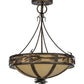 Meyda Lighting Lone Pine 20" 6-Light Antique Copper Semi-flush Mount Ceiling Light With Beige Tawnyrock Idalight Shade