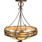 Meyda Lighting Lone Pine 20" 6-Light Antique Copper Semi-flush Mount Ceiling Light With Beige Tawnyrock Idalight Shade