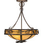 Meyda Lighting Lone Pine 20" 6-Light Antique Copper Semi-flush Mount Ceiling Light With Beige Tawnyrock Idalight Shade
