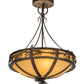 Meyda Lighting Lone Pine 20" 6-Light Antique Copper Semi-flush Mount Ceiling Light With Beige Tawnyrock Idalight Shade