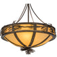 Meyda Lighting Lone Pine 20" 6-Light Antique Copper Semi-flush Mount Ceiling Light With Beige Tawnyrock Idalight Shade