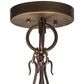 Meyda Lighting Lone Pine 20" 6-Light Antique Copper Semi-flush Mount Ceiling Light With Beige Tawnyrock Idalight Shade
