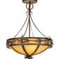 Meyda Lighting Lone Pine 20" 6-Light Antique Copper Semi-flush Mount Ceiling Light With Beige Tawnyrock Idalight Shade