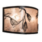 Meyda Lighting Lone Pine 249138 20" 2-Light Textured Black Wall Sconce With Silver Mica Shade Glass