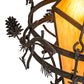 Meyda Lighting Lone Pine 36" 3-Light Black Cracked Ice Pendant Light With Ambra Sienna Idalight Shade