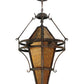 Meyda Lighting Lone Pine 36" 3-Light Mahogany Bronze Pendant Light With Amber Mica Shade Glass