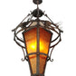 Meyda Lighting Lone Pine 36" 3-Light Mahogany Bronze Pendant Light With Amber Mica Shade Glass