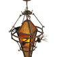 Meyda Lighting Lone Pine 36" 3-Light Mahogany Bronze Pendant Light With Amber Mica Shade Glass