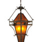 Meyda Lighting Lone Pine 36" 3-Light Mahogany Bronze Pendant Light With Amber Mica Shade Glass