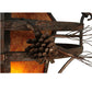 Meyda Lighting Lone Pine 36" 3-Light Mahogany Bronze Pendant Light With Amber Mica Shade Glass