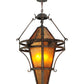 Meyda Lighting Lone Pine 36" 3-Light Mahogany Bronze Pendant Light With Amber Mica Shade Glass