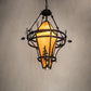 Meyda Lighting Lone Pine 36" 4-Light Black Cracked Ice Pendant Light With Ambra Sienna Shade