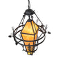 Meyda Lighting Lone Pine 36" 4-Light Black Cracked Ice Pendant Light With Ambra Sienna Shade