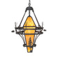 Meyda Lighting Lone Pine 36" 4-Light Black Cracked Ice Pendant Light With Ambra Sienna Shade