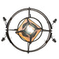 Meyda Lighting Lone Pine 36" 4-Light Black Cracked Ice Pendant Light With Ambra Sienna Shade