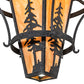 Meyda Lighting Lone Pine 36" 4-Light Black Cracked Ice Pendant Light With Ambra Sienna Shade
