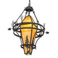 Meyda Lighting Lone Pine 36" 4-Light Black Cracked Ice Pendant Light With Ambra Sienna Shade