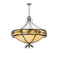 Meyda Lighting Lone Pine 37" 8-Light Timeless Bronze Inverted Pendant Light With Beige Shade Glass