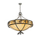 Meyda Lighting Lone Pine 37" 8-Light Timeless Bronze Inverted Pendant Light With Beige Shade Glass
