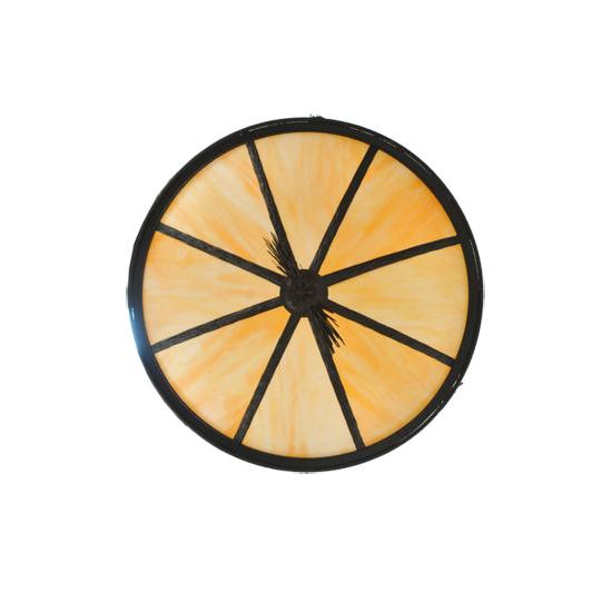 Meyda Lighting Lone Pine 37" 8-Light Timeless Bronze Inverted Pendant Light With Beige Shade Glass