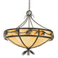 Meyda Lighting Lone Pine 37" 8-Light Timeless Bronze Inverted Pendant Light With Beige Shade Glass