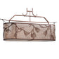 Meyda Lighting Lone Pine 44" 2-Light Cafe-Noir Island Inverted Pendant Light With Silver Mica Shade Glass