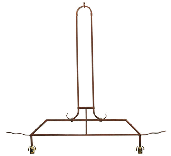 Meyda Lighting Lone Pine 44" 2-Light Cafe-Noir Island Inverted Pendant Light With Silver Mica Shade Glass