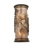 Meyda Lighting Lone Pine 5" 2-Light Antique Copper Wall Sconce With Silver Mica Shade Glass