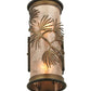 Meyda Lighting Lone Pine 5" 2-Light Antique Copper Wall Sconce With Silver Mica Shade Glass