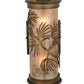 Meyda Lighting Lone Pine 5" 2-Light Antique Copper Wall Sconce With Silver Mica Shade Glass