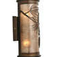 Meyda Lighting Lone Pine 5" 2-Light Antique Copper Wall Sconce With Silver Mica Shade Glass