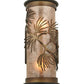 Meyda Lighting Lone Pine 5" 2-Light Antique Copper Wall Sconce With Silver Mica Shade Glass