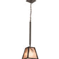 Meyda Lighting Lone Pine Needle 11" Timeless Bronze Pendant Light With Silver Mica Shade Glass