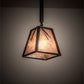 Meyda Lighting Lone Pine Needle 11" Timeless Bronze Pendant Light With Silver Mica Shade Glass