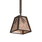 Meyda Lighting Lone Pine Needle 11" Timeless Bronze Pendant Light With Silver Mica Shade Glass