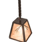 Meyda Lighting Lone Pine Needle 11" Timeless Bronze Pendant Light With Silver Mica Shade Glass