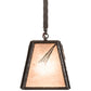Meyda Lighting Lone Pine Needle 11" Timeless Bronze Pendant Light With Silver Mica Shade Glass