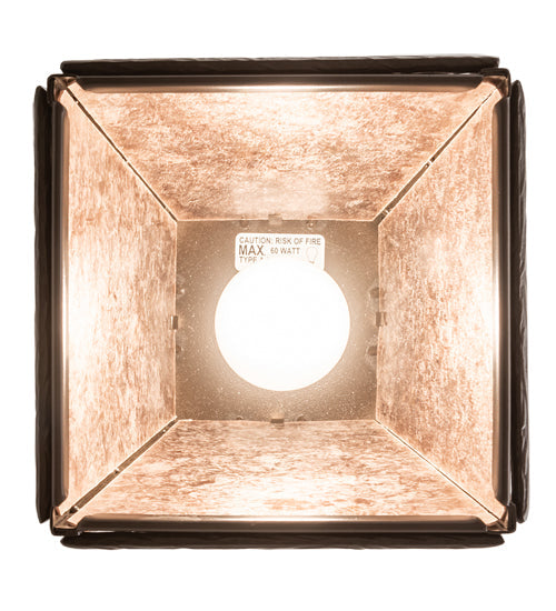 Meyda Lighting Lone Pine Needle 11" Timeless Bronze Pendant Light With Silver Mica Shade Glass