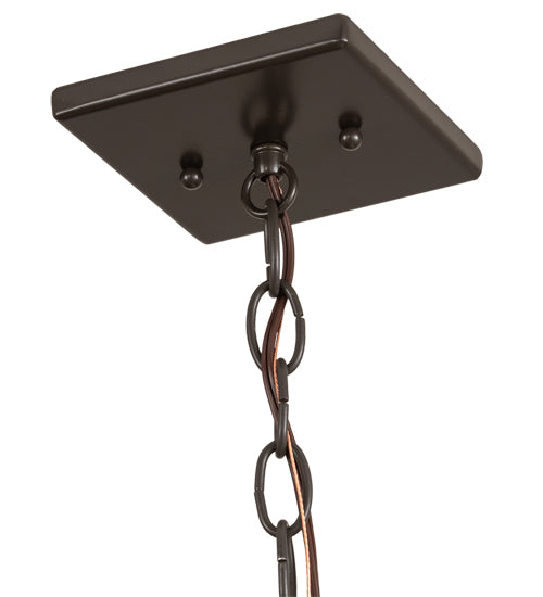 Meyda Lighting Lone Pine Needle 11" Timeless Bronze Pendant Light With Silver Mica Shade Glass