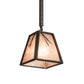 Meyda Lighting Lone Pine Needle 11" Timeless Bronze Pendant Light With Silver Mica Shade Glass
