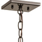 Meyda Lighting Lone Pine Needle 17" Timeless Bronze Pendant Light With Silver Mica Shade Glass