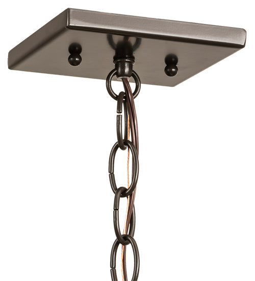 Meyda Lighting Lone Pine Needle 17" Timeless Bronze Pendant Light With Silver Mica Shade Glass