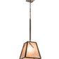 Meyda Lighting Lone Pine Needle 17" Timeless Bronze Pendant Light With Silver Mica Shade Glass