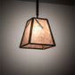 Meyda Lighting Lone Pine Needle 17" Timeless Bronze Pendant Light With Silver Mica Shade Glass