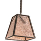 Meyda Lighting Lone Pine Needle 17" Timeless Bronze Pendant Light With Silver Mica Shade Glass